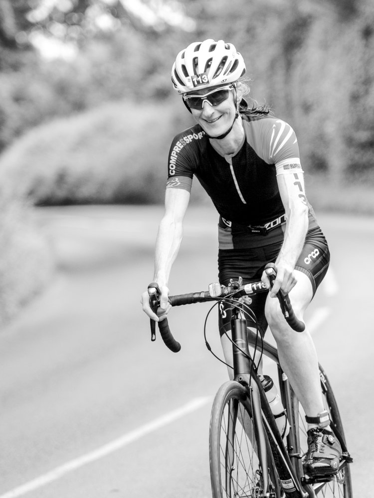 Photograph of Jane Callaway Cycling